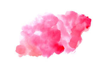 red gradient watercolor background.Brush strokes on white background