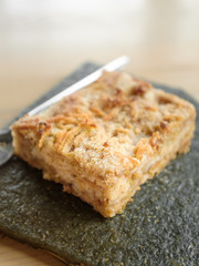 piece of delicious cake close-up