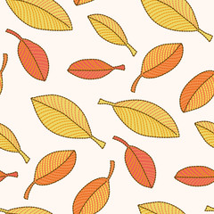 Obraz premium seamless pattern with autumn leaves