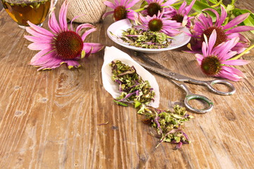 Tea drink with dried Echinacea purpurea (Echinacea purpurea) 
