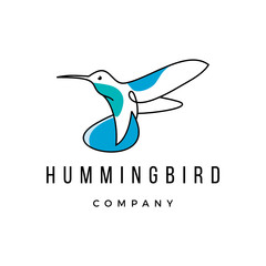 Obraz premium abstract Hummingbird line art animal custom Logo Design vector Inspiration