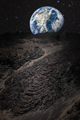 mountains on the moon .  image elements furnished by NASA..