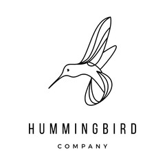 Hummingbird line art Logo Design Inspiration custom logo design vector