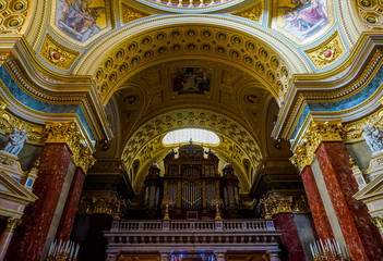 Sunday morning prayer in Basilica of St. Ishtwan, Budapest