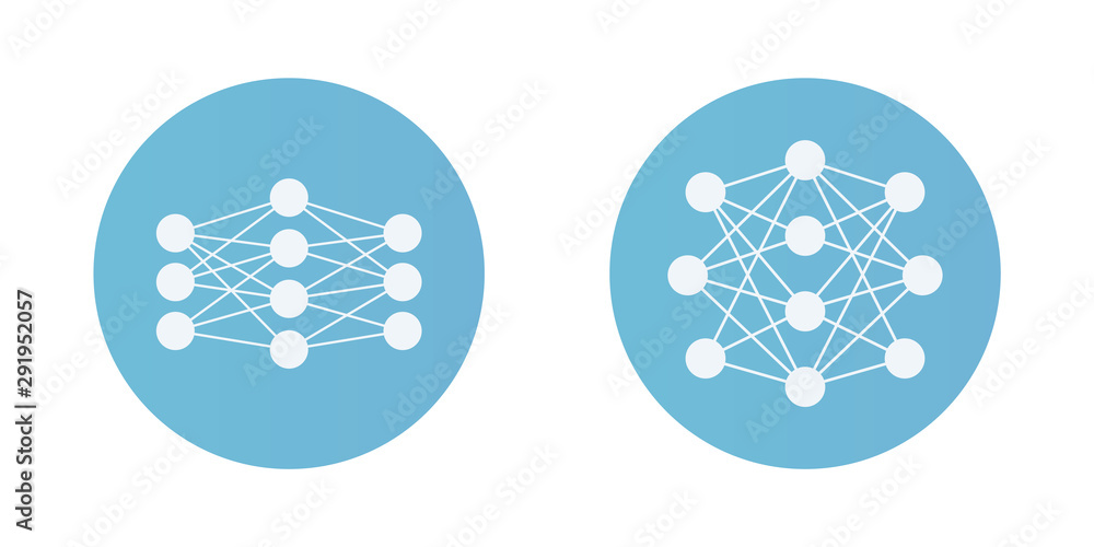 Poster Artificial intelligence, deep learning, machine learning design concept