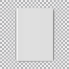 Book cover blank white vertical design template.  Mockup of book cover model mockup isolated on transparent background 