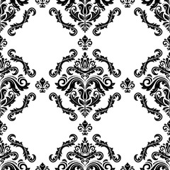 Orient vector classic pattern. Seamless abstract background with vintage black and white elements. Orient background. Ornament for wallpaper and packaging