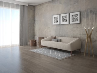 Mock up the perfect living room with an interesting stylish design and trendy hipster backdrop.