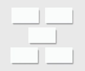 Blank Business card mock up realistic set  isolated on gray backgraund. Business cards mockup. Vector illustration