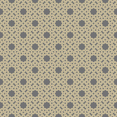 Seamless vector golden ornament in arabian style. Geometric abstract background. Pattern for wallpapers and backgrounds