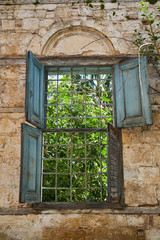 old vintage window close up detail