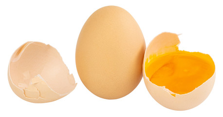 Eggs isolated on white background.With clipping path