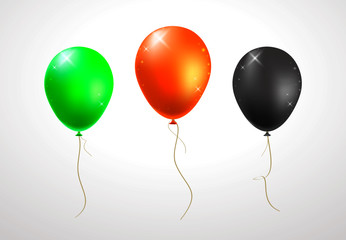 Set of Realistic Isolated Colorful Balloons on White Background © treter