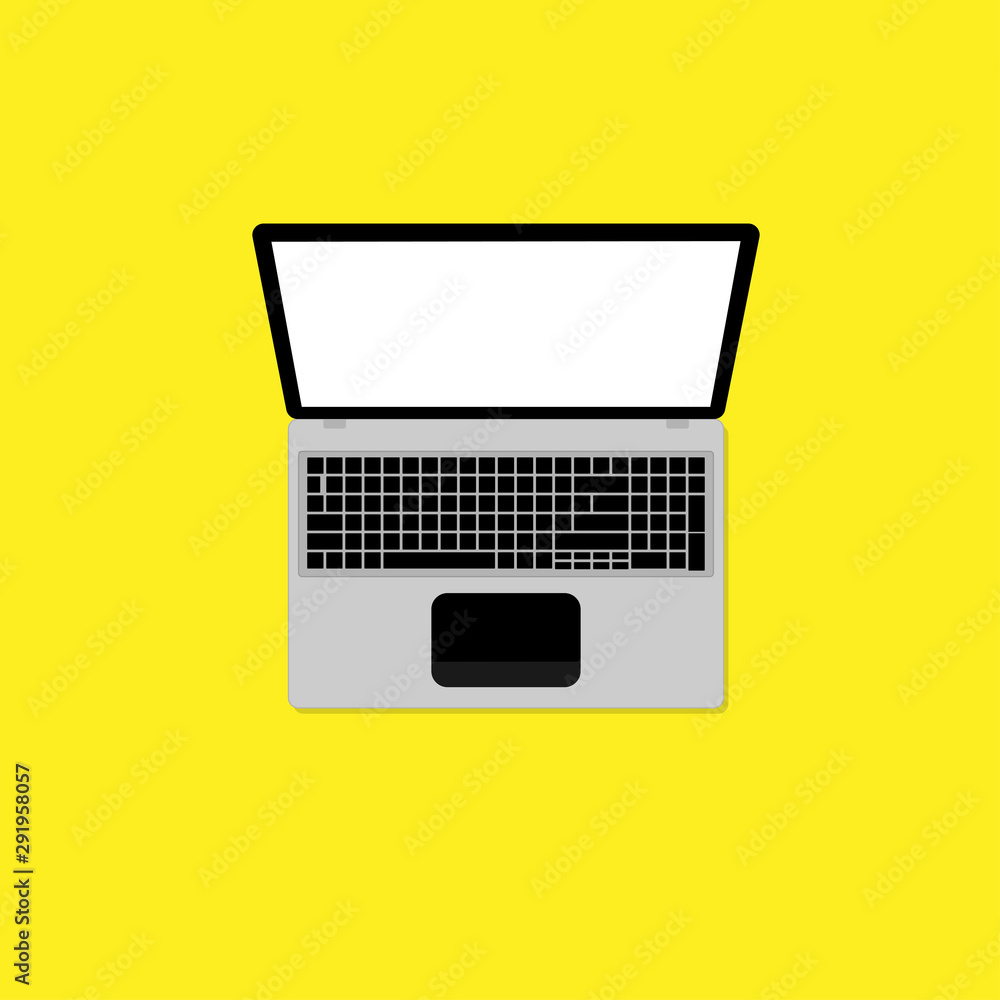 Poster laptop vector illustration. blank copy space on modern mobile computer. laptop computer notebook wit