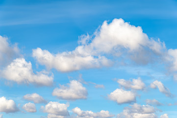 Cold clouds on a blue sky on an autumn day.