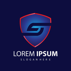 minimalist and modern shield logo template