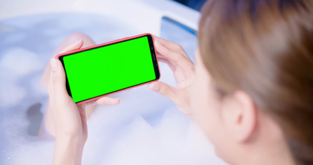 smart phone with green screen