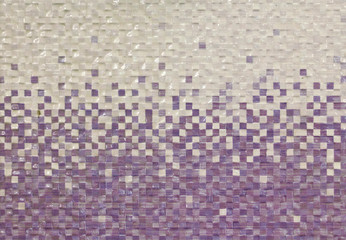 Obraz premium background mosaic tile of white and purple squares of different tones and transparency monochromatic and with texture and gradient