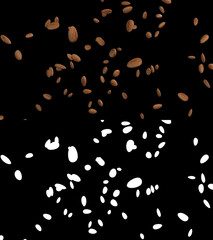 3D illustration of a almond flow with alpha layer