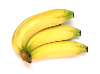 Yellow banana curve isolate on white background