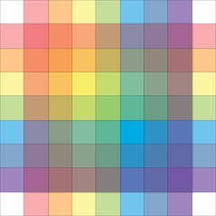 Polychrome Multicolor Spectral Versicolor Rainbow Grid of 9x9 segments. Aquarelle light spectral harmonic colorful palette of the painter.