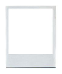 White photo frame. Old style photo picture for design