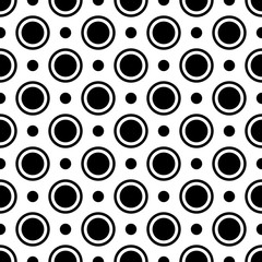 Fun dotted vector seamless pattern in black and white colors