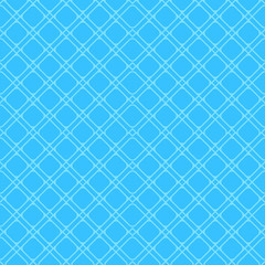Fototapeta na wymiar Blue geometric linear vector seamless pattern in minimal flat style