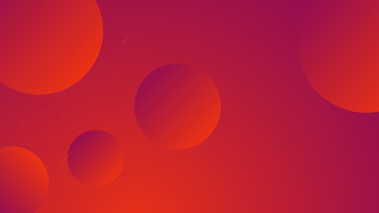 Abstract red background design. Geometric circles and light effect