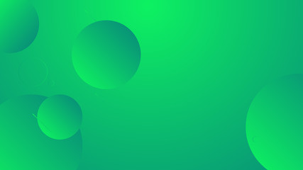 Abstract green background design. Geometric circles and light effect