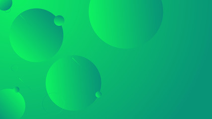 Abstract green background design. Geometric circles and light effect