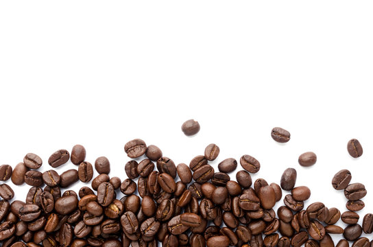 Coffee beans. Isolated on a white background. © Anucha