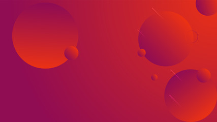 Abstract red background design. Geometric circles and light effect