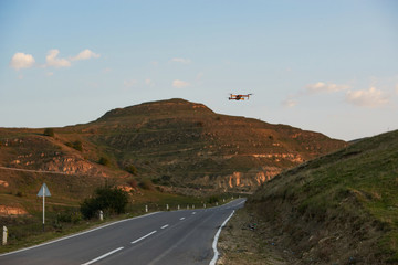 Beautiful sunrise over the mountain range at the west of thailand