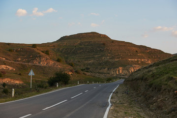 Beautiful sunrise over the mountain range at the west of thailand
