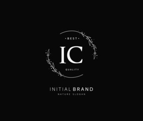 I C IC Beauty vector initial logo, handwriting logo of initial signature, wedding, fashion, jewerly, boutique, floral and botanical with creative template for any company or business.