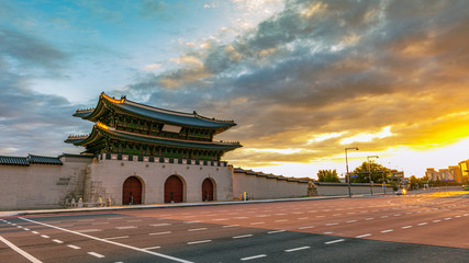 Sunrise of Gyeongbokgung Palace Seoul,South Korea.