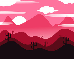 vector illustration of a mountain landscape