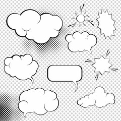 Comic bubbles collection. Speesh Design Elements Set