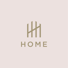 Monogram HH building logo icon design corporate style illustration. creative simple apartment vector symbol logotype