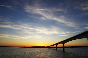 alqueva dam and bridge in south of Portugal