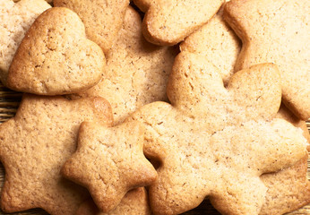 Ginger cookies close-up without gaps.