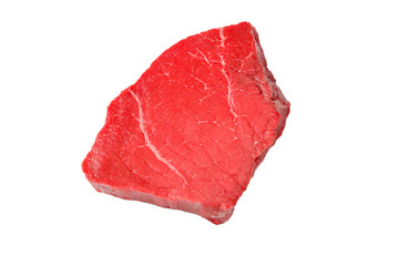 Beef steak isolated on white background.
