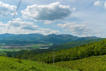 view from Lubochnianske sedlo in Velka Fatra mountains in Slovakia