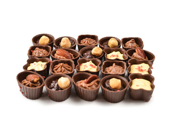 Mix of tasty chocolate candy collection.