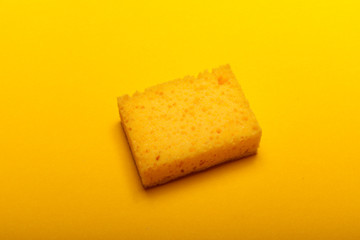 Cleaners, detergents, household cleaning yellow sponge for cleaning