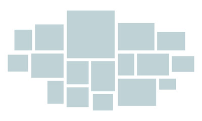 Vector Mood Board & Branding Presentation. Creative Theme Mood Board, Logo Template, Collage Frames with Universal Colour Palette. Picture Display & Montage. - Vector