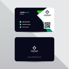 Clean business card template. Modern tosca gradient name card design.