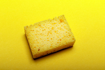 Cleaners, detergents, household cleaning yellow sponge for cleaning