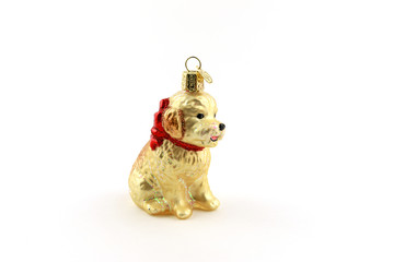 Christmas ornament or figurine on white background with clipping path.